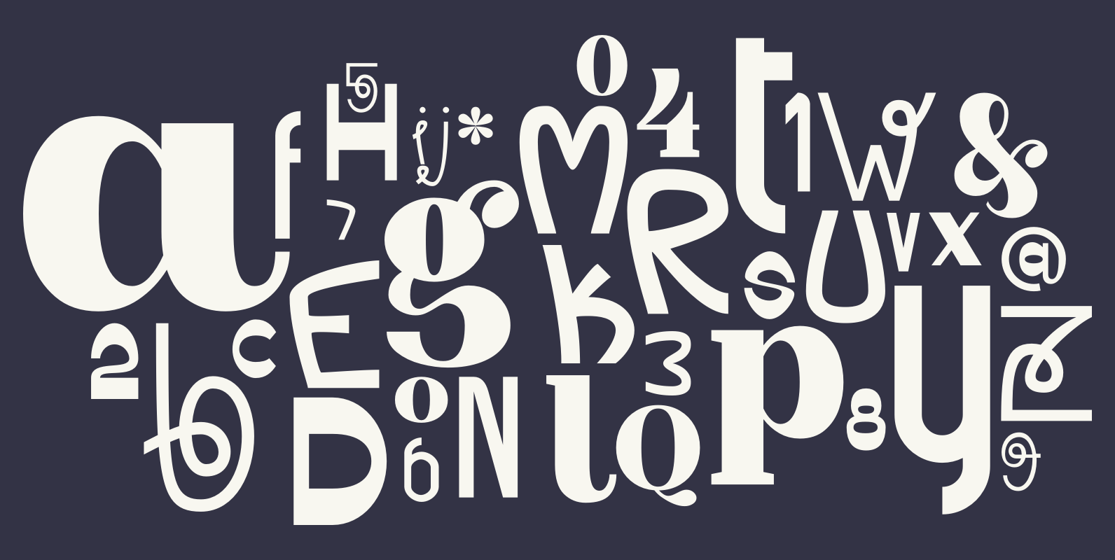 Image of letters and numbers jumbled together using different fonts.